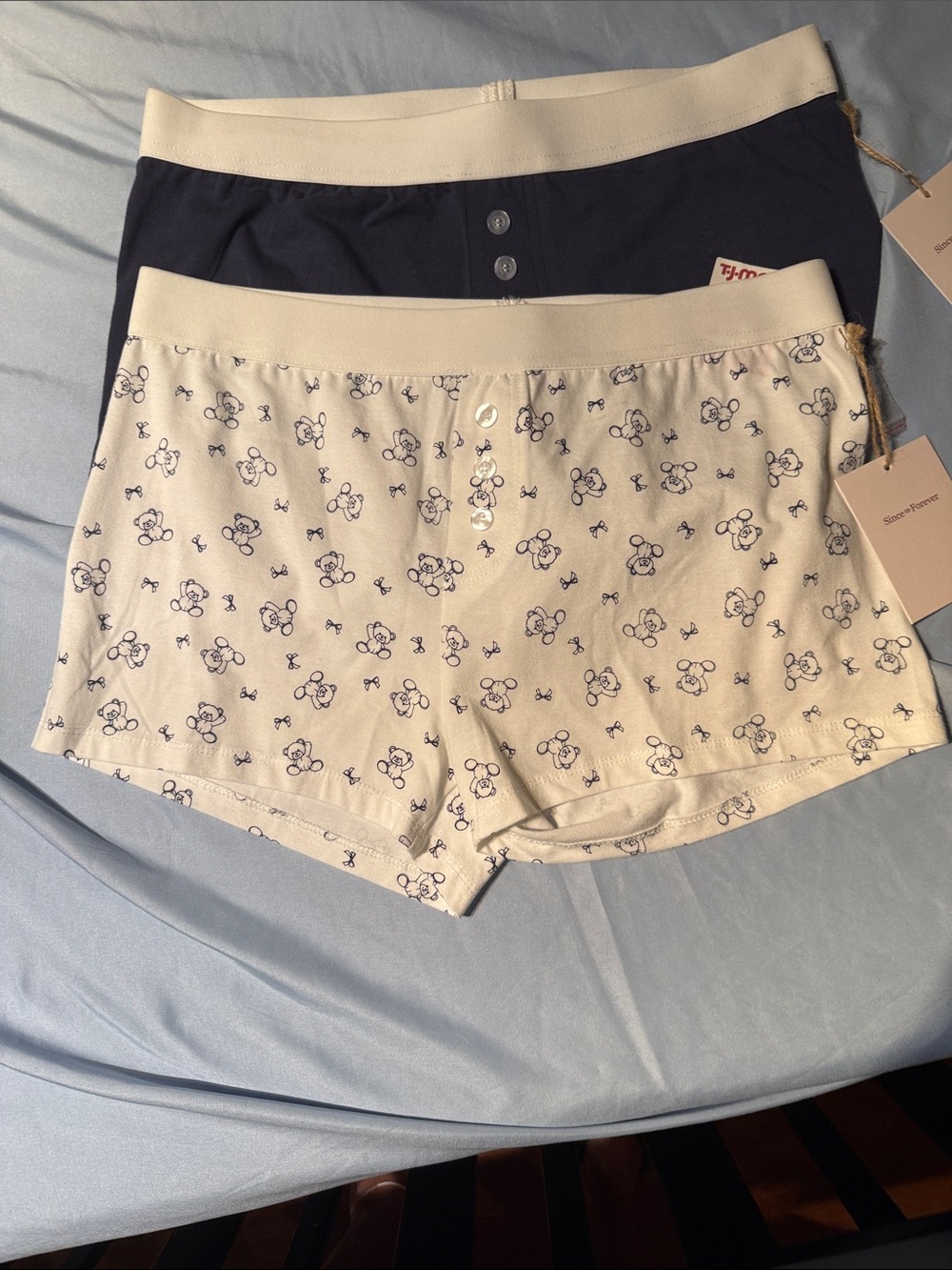 Since Forever Navy & White Floral-Print Bike Shorts 2-Pack